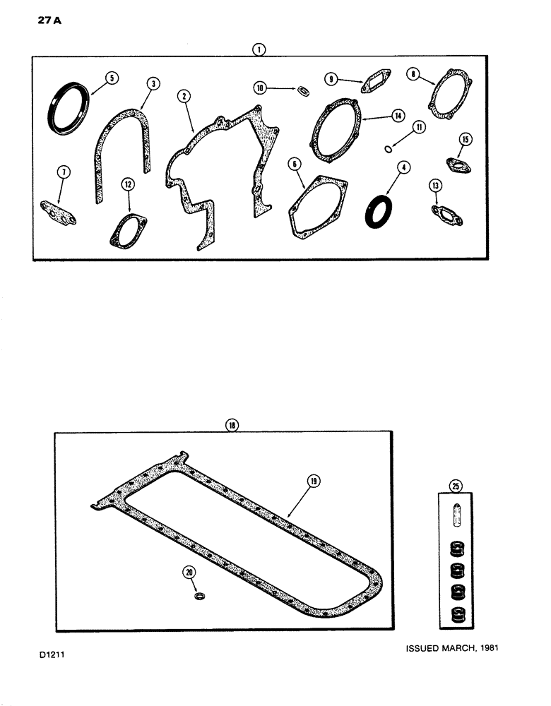 Схема запчастей Case W14 - (027A) - ENGINE GASKET KITS, 336BD DIESEL ENGINES, CYLINDER BLOCK KIT (02) - ENGINE