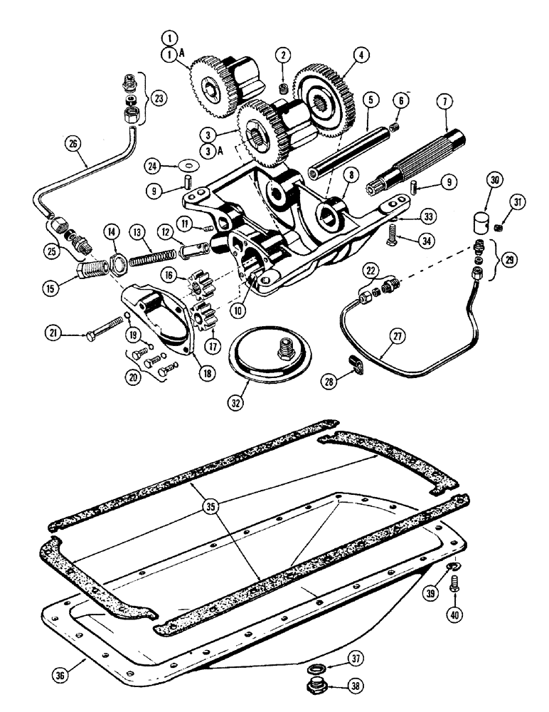 Схема запчастей Case W9A - (048) - BALANCER OIL PUMP, OIL PAN (02) - ENGINE