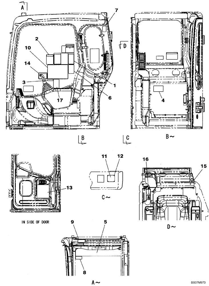 Схема запчастей Case CX75SR - (09-42) - DECAL - OPERATORS COMPARTMENT (09) - CHASSIS/ATTACHMENTS