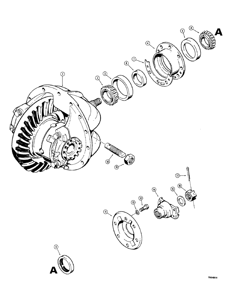 Схема запчастей Case 780 - (226) - D86494 REAR AXLE, TRAC SN. 5500354 & AFT, EXCEPT SN 5500426 THRU 5500439 (06) - POWER TRAIN