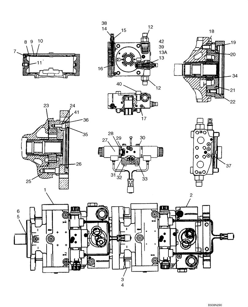 Схема запчастей Case 750L - (06-14) - TANDEM PUMP ASSEMBLY (06) - POWER TRAIN