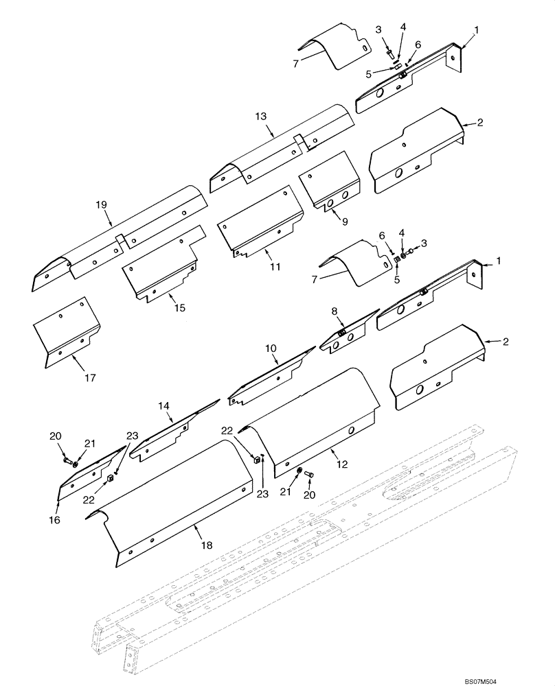 Схема запчастей Case 850L - (05-02A) - FRAME, TRACK - COVERS (11) - TRACKS/STEERING