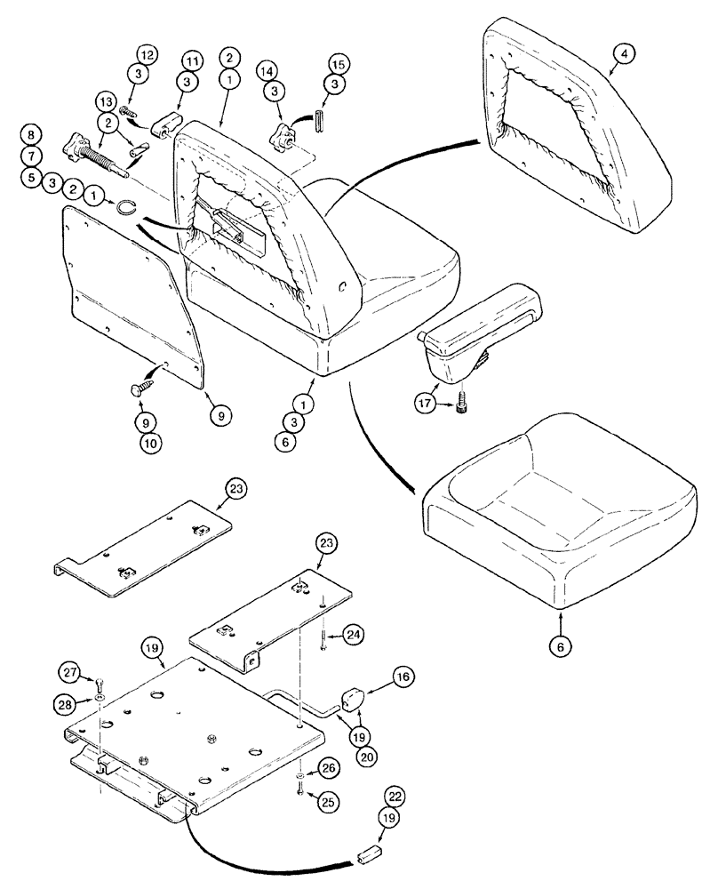 Схема запчастей Case 921B - (9-034) - SUSPENSION SEATS (09) - CHASSIS/ATTACHMENTS