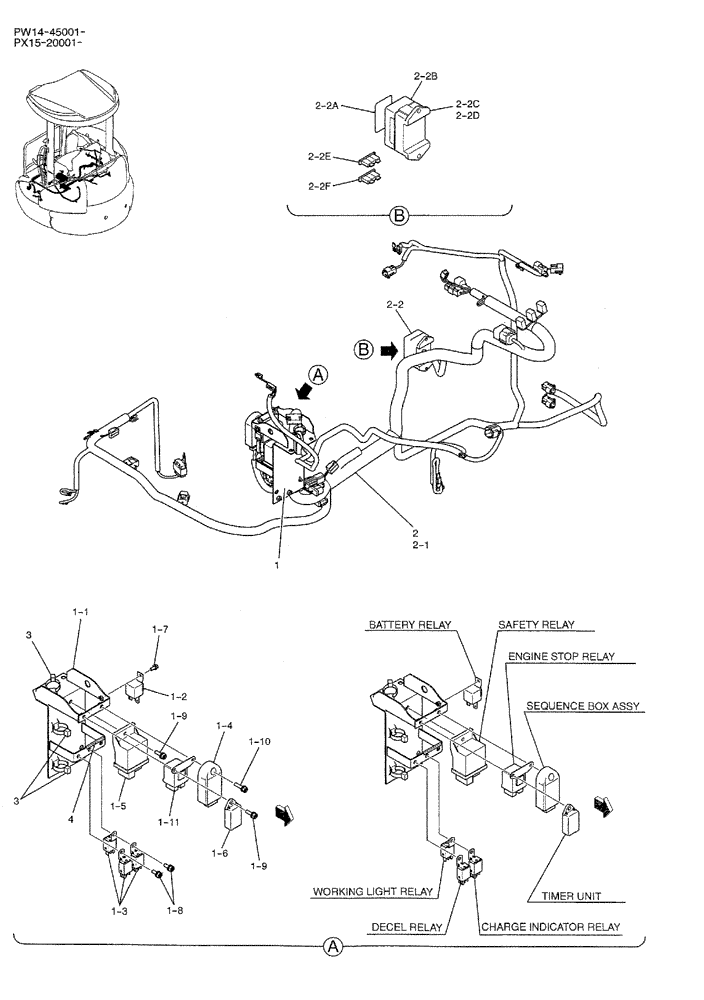 Схема запчастей Case CX36B - (01-082) - RELAY ASSY (05) - SUPERSTRUCTURE