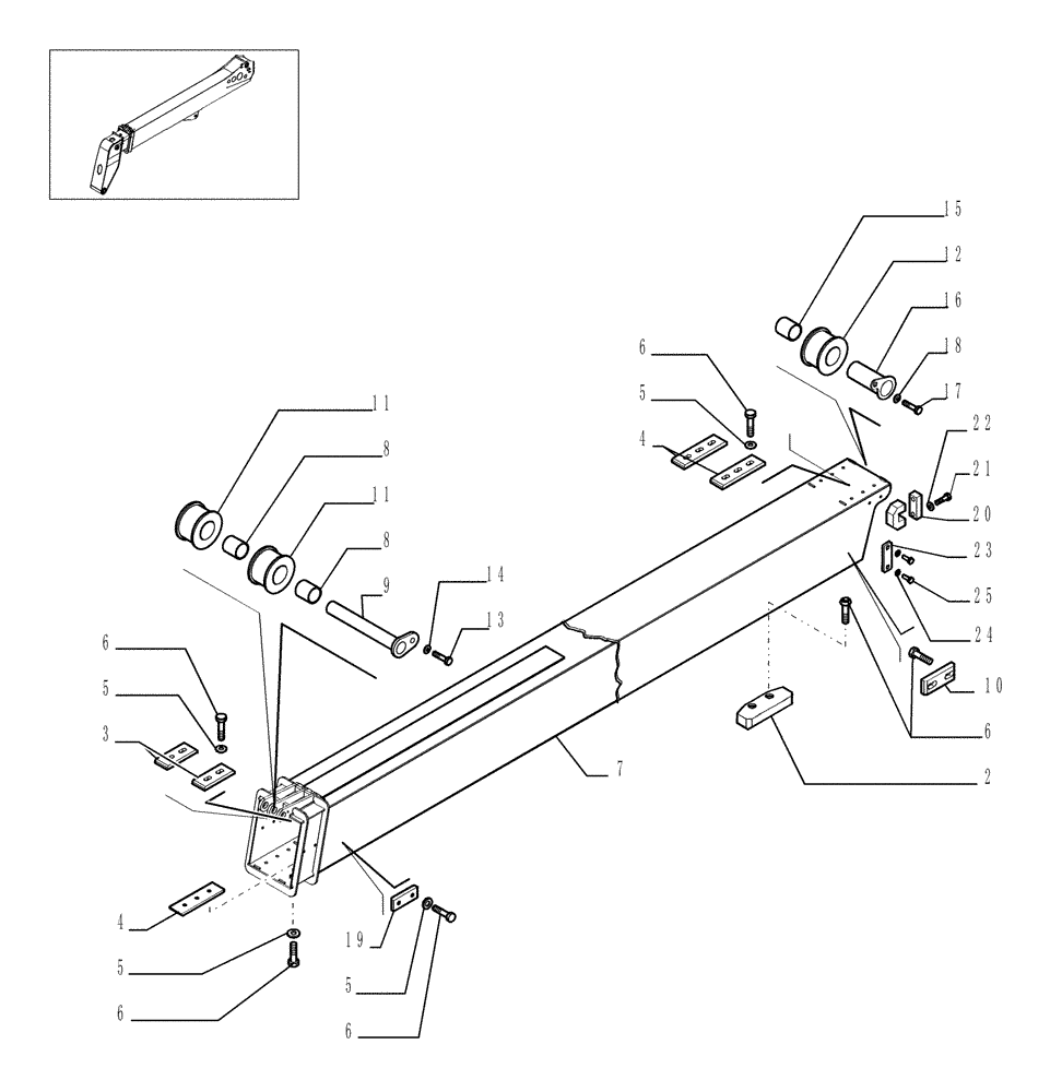 Схема запчастей Case TX842 - (9.80092A[02]) - TELESCOPIC ARM FOR 4 FUNCTIONS (42 FEET) - OPTIONAL CODE 749027351 (83) - TELESCOPIC SINGLE ARM