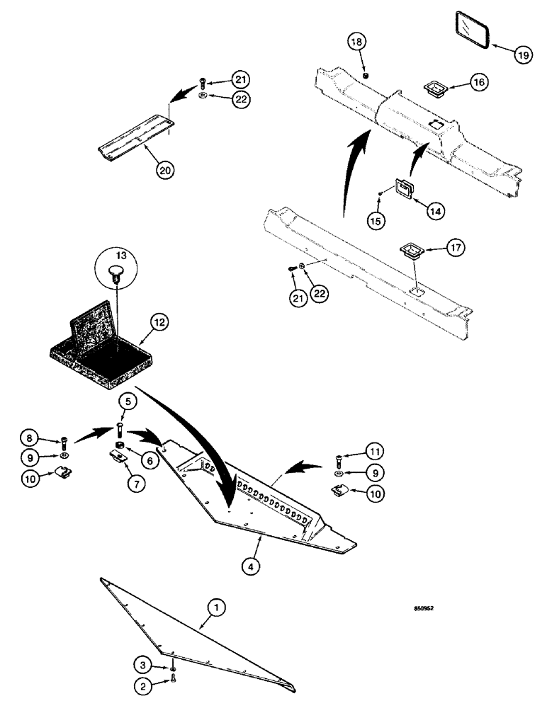 Схема запчастей Case W14 - (602) - CAB CLOSURE PANELS AND ACCESSORIES (09) - CHASSIS/ATTACHMENTS