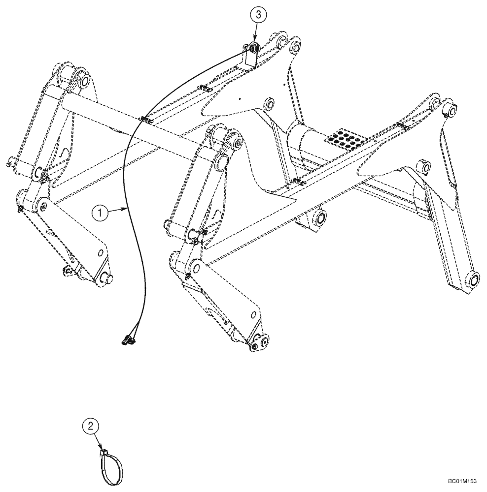 Схема запчастей Case 75XT - (04-15) - HARNESS, FRONT - AUXILIARY (04) - ELECTRICAL SYSTEMS