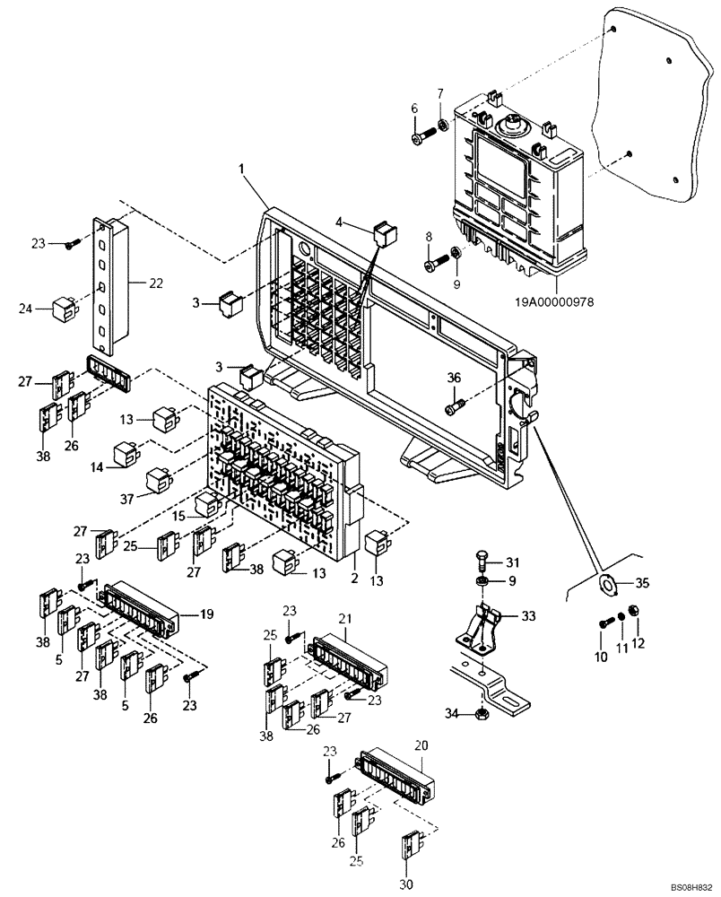 Схема запчастей Case 330B - (67A00002013[001]) - CONTROL COMPONENTS, ELECTRICAL (P.I.N. HHD0330BN7PG57000 AND AFTER) (84152722) (13) - Electrical System / Decals