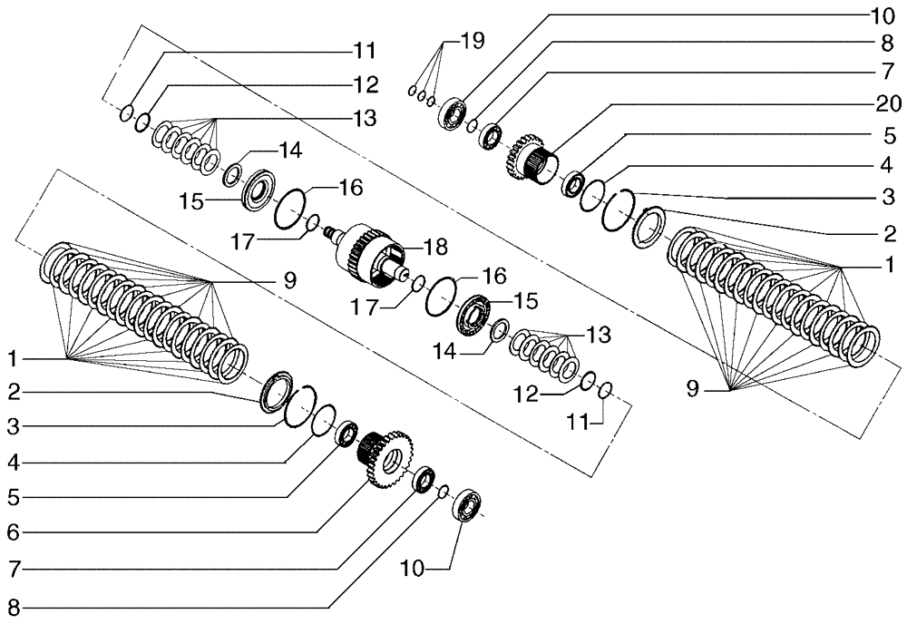 Схема запчастей Case 845B - (06-02[05]) - TRANSMISSION, 2ND SHAFT - (DIRECT DRIVE) (06) - POWER TRAIN