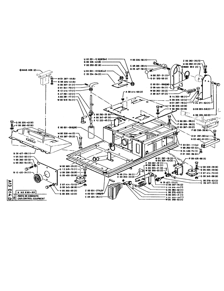 Схема запчастей Case 160CL - (021) - CAB CONTROL EQUIPMENT (05) - UPPERSTRUCTURE CHASSIS