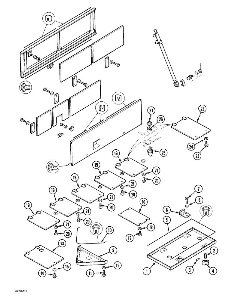 Схема запчастей Case 170C - (9-012) - TURNTABLE LOWER ACCESS COVERS (09) - CHASSIS