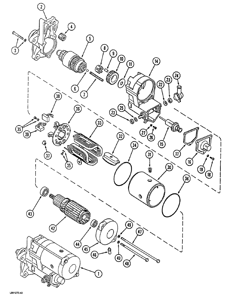 Схема запчастей Case 1088 - (4-06) - STARTER, 6T-590 ENGINE (04) - ELECTRICAL SYSTEMS