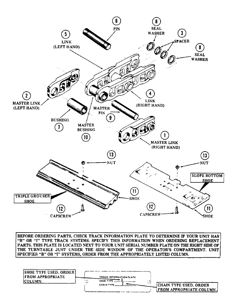 Схема запчастей Case 50 - (027A) - TRACK SYSTEM (48) - TRACKS & TRACK SUSPENSION