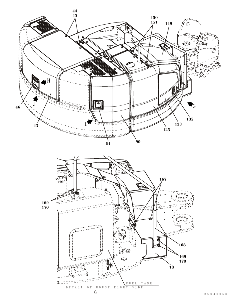 Схема запчастей Case CX80 - (09-10) - FRAMES, COVERS - HOOD, ENGINE (09) - CHASSIS/ATTACHMENTS