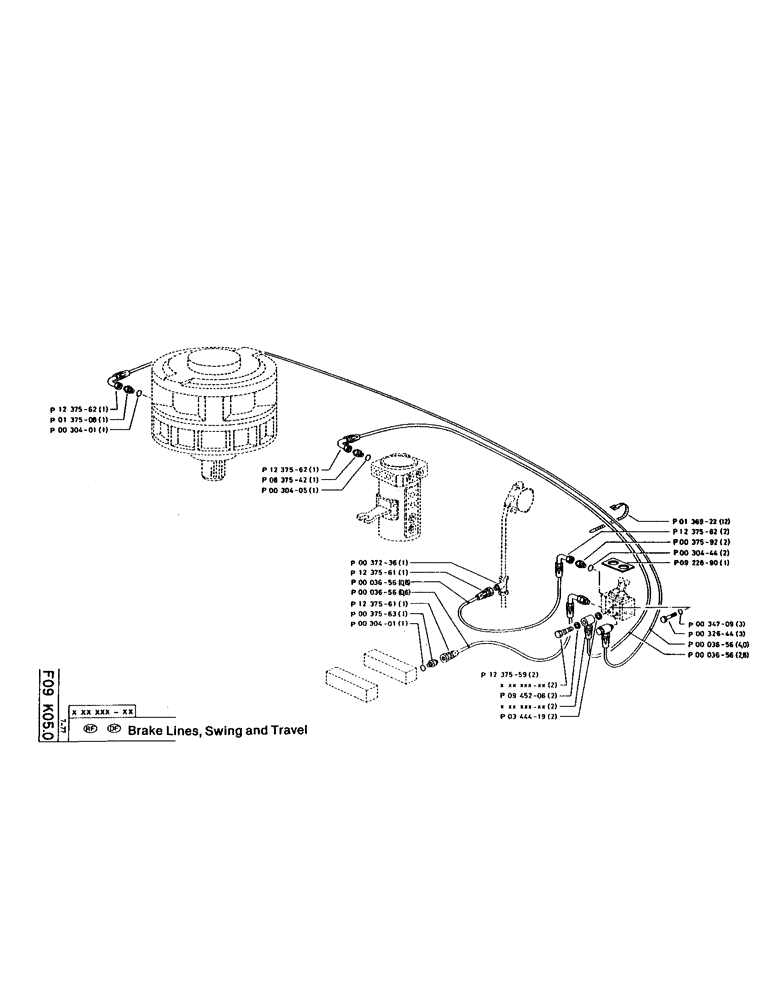 Схема запчастей Case 160CL - (40) - BRAKE LINES, SWING AND TRAVEL (07) - HYDRAULIC SYSTEM