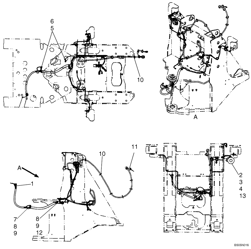 Схема запчастей Case 521D - (04-07B) - HARNESS, FRONT (XT LOADER) - IF USED (04) - ELECTRICAL SYSTEMS