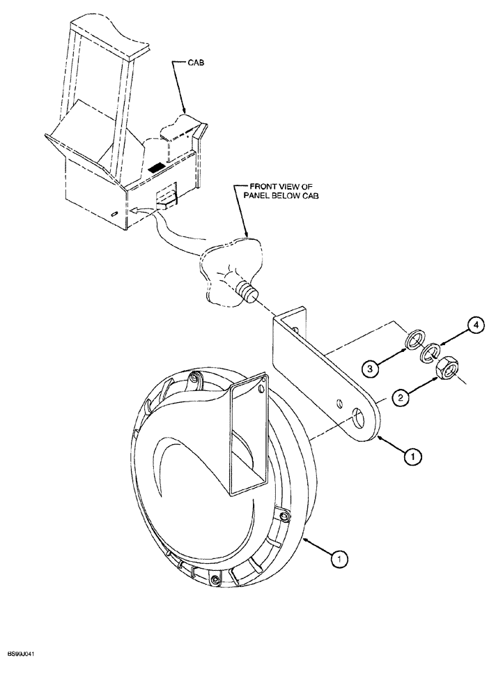 Схема запчастей Case 689G - (04-48) - HORN AND MOUNTING (09) - CHASSIS