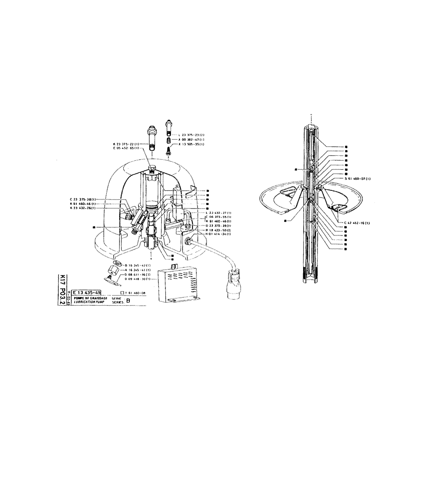 Схема запчастей Case 220 - (254) - LUBRICATION PUMP (07) - HYDRAULIC SYSTEM