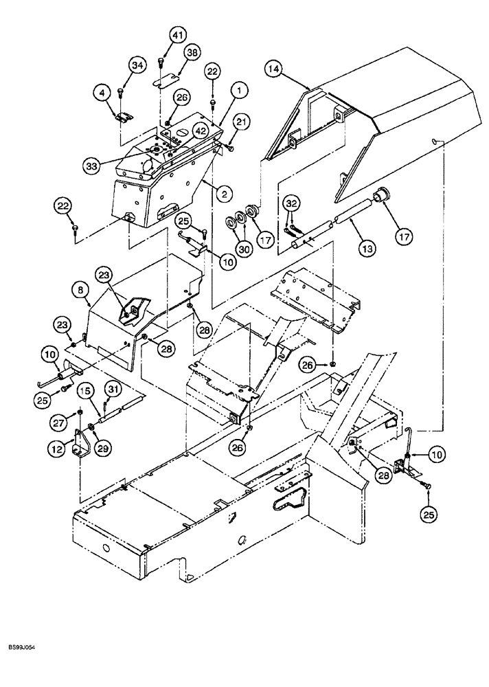 Схема запчастей Case 689G - (09-02) - FRAME, HOOD AND COVERS (09) - CHASSIS