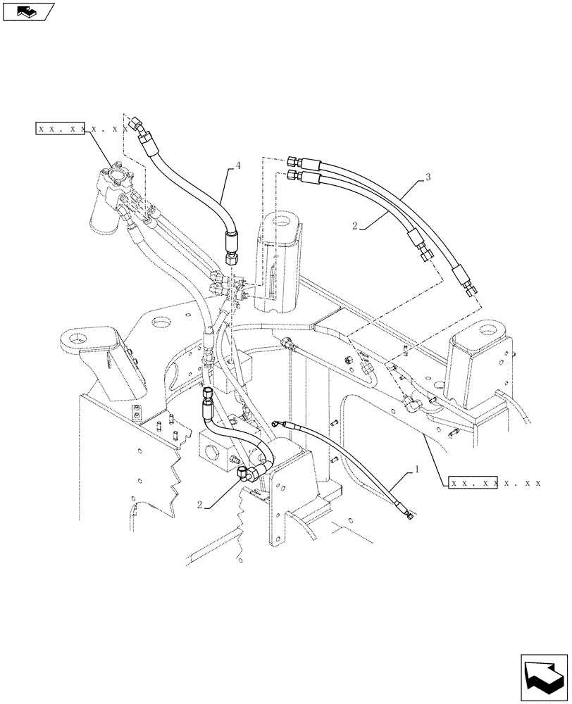 Схема запчастей Case 721F - (41.200.AT[07]) - NO JOYSTICK AUXILIARY STEERING (41) - STEERING