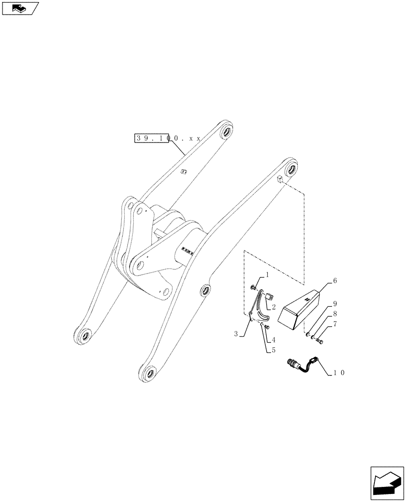 Схема запчастей Case 821F - (55.420.02) - HEIGHT,RETURN TO TRAVEL CONTROL Z-BAR (55) - ELECTRICAL SYSTEMS