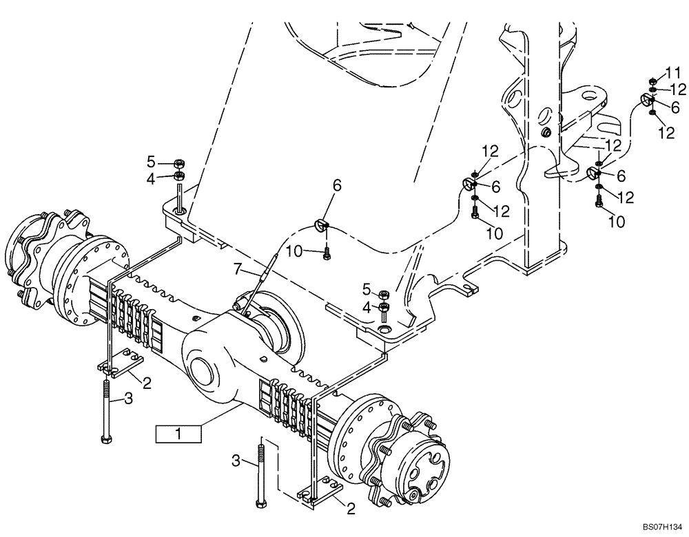 Схема запчастей Case 21D - (02.060[2988795000]) - FRONT AXLE INSTALLATION (STANDARD) (25) - FRONT AXLE SYSTEM