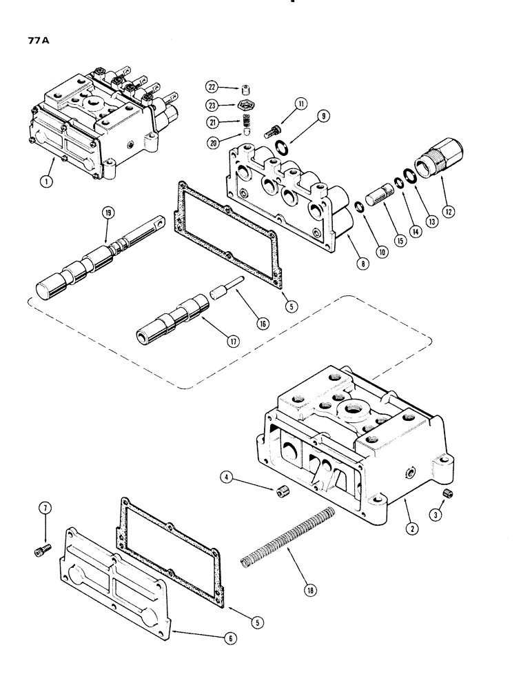 Схема запчастей Case 1150 - (077A) - TRANSMISSION CONTROL VALVE (03) - TRANSMISSION