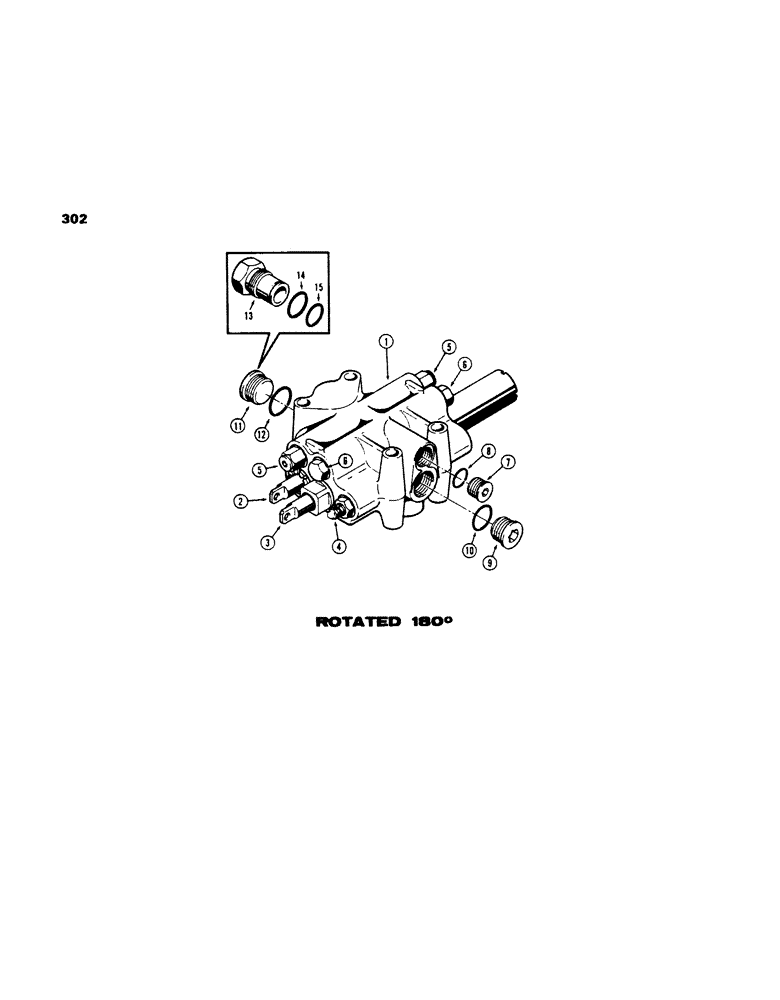 Схема запчастей Case 450 - (302) - D45038 ANGLE DOZER OR DRAWBAR CONTROL VALVE (2 SPOOL) (07) - HYDRAULIC SYSTEM