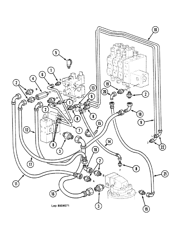 Схема запчастей Case 688C - (8C-18) - VALVE SUPPORT HYDRAULIC CIRCUIT, (-10629) (07) - HYDRAULIC SYSTEM