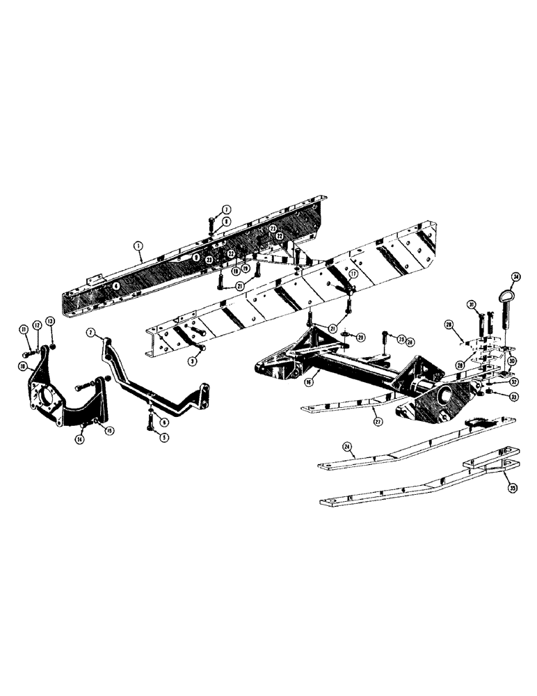 Схема запчастей Case 420B - (006) - ENGINE FRAME, TORQUE TUBE, DRAWBAR, AND ENGINE SUPPORTS (01) - ENGINE