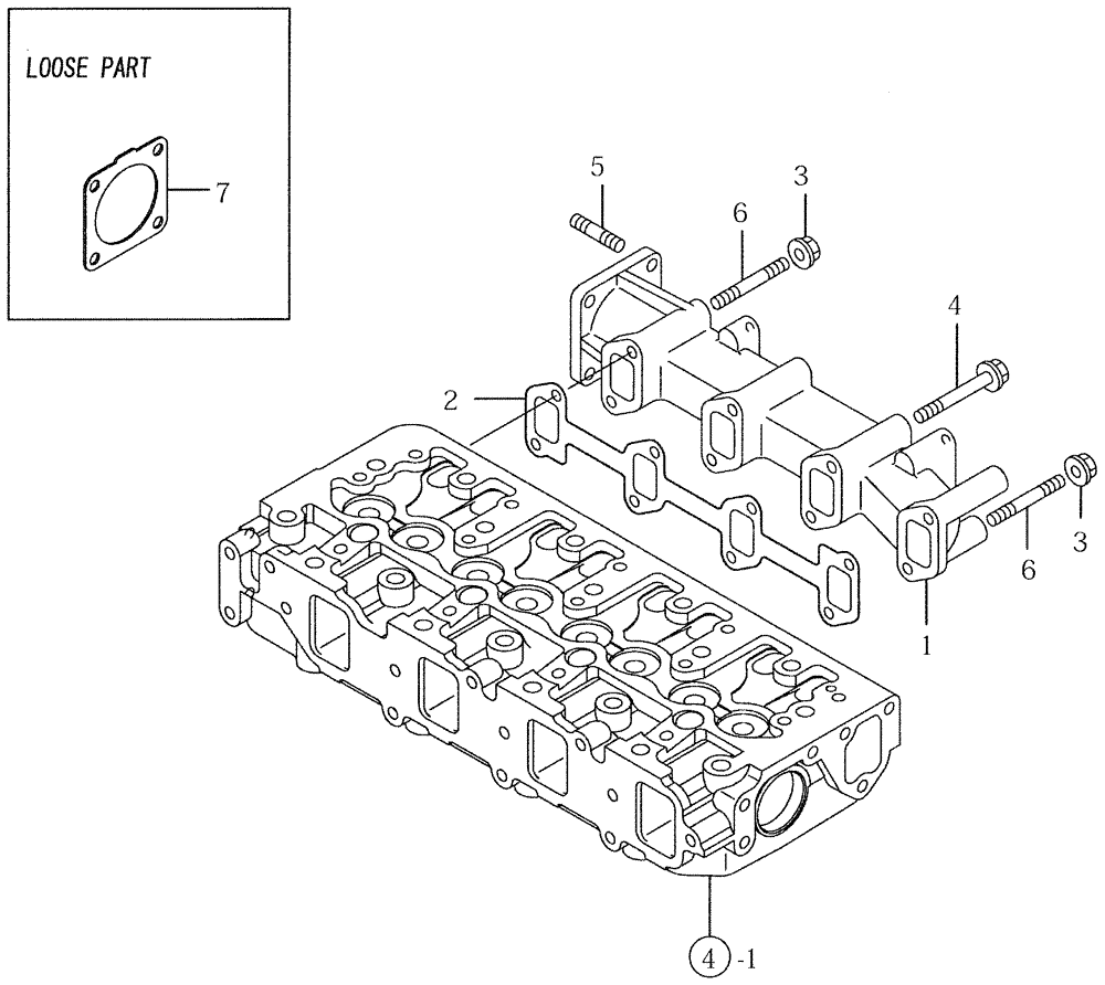 Схема запчастей Case CX50B - (08-006) - EXHAUST MAINFOLD (10) - ENGINE