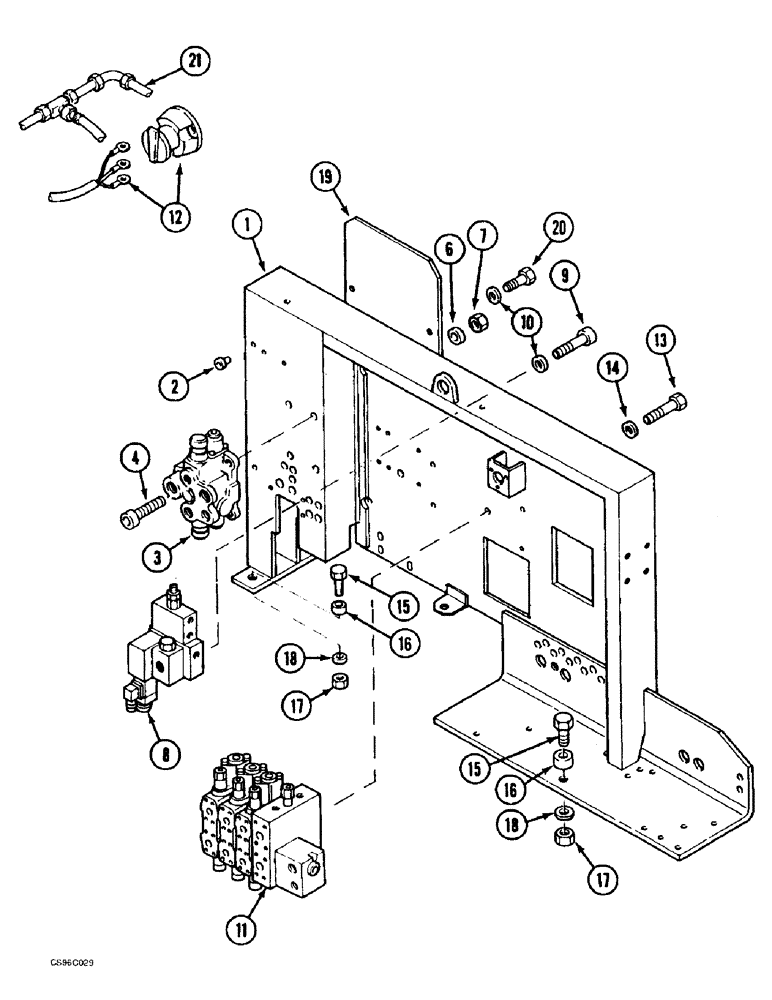 Схема запчастей Case 688BCK - (9C-02) - VALVE BANK PARTITION, 688B CK (120301-) (05.1) - UPPERSTRUCTURE CHASSIS/ATTACHMENTS