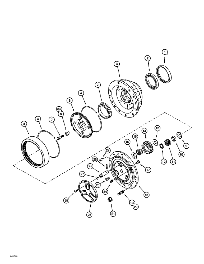 Схема запчастей Case 584E - (6-52) - REAR DRIVE AXLE, PLANETARY (06) - POWER TRAIN