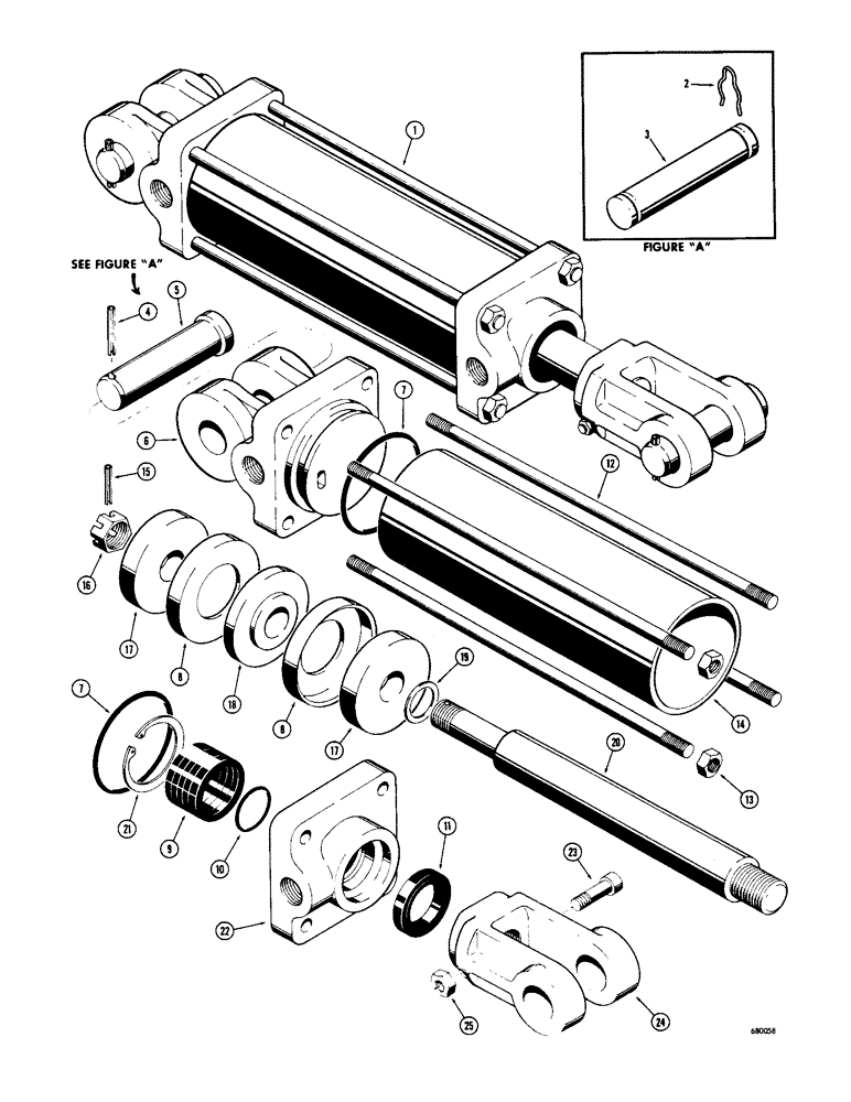 Схема запчастей Case 530 - (60) - D24080 TILT AND LOADER BUCKET CYLINDER (35) - HYDRAULIC SYSTEMS