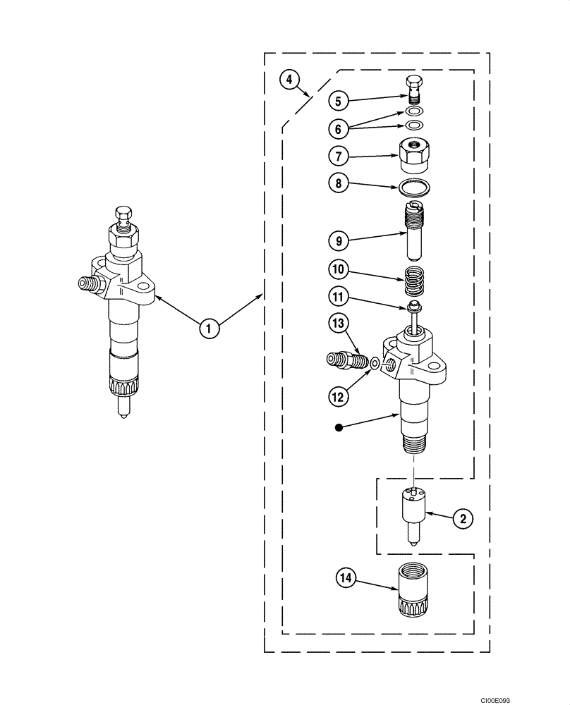 Схема запчастей Case CX135SR - (03-08) - FUEL INJECTION - NOZZLE (03) - FUEL SYSTEM