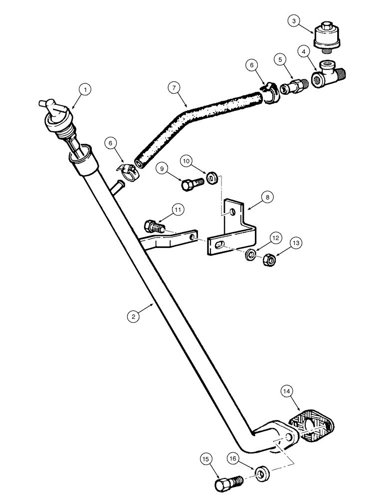 Схема запчастей Case 885 - (06-12[01]) - TRANSMISSION - OIL DIPSTICK (06) - POWER TRAIN