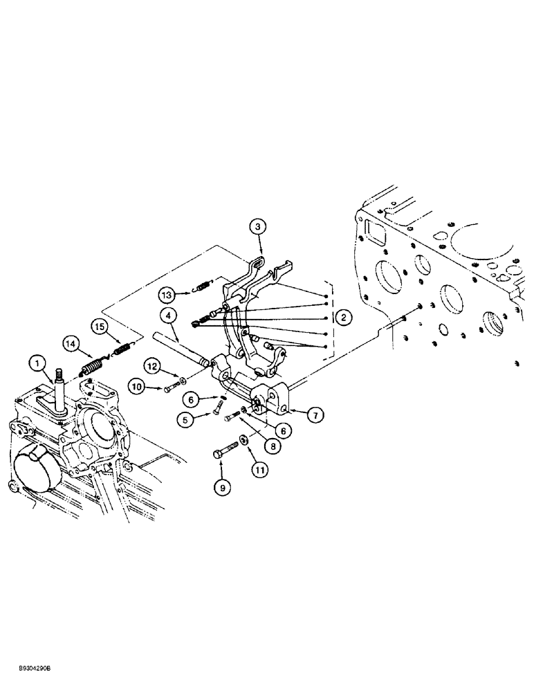 Схема запчастей Case 1838 - (3-06) - GOVERNOR CONTROL ASSEMBLY, KUBOTA V2203 ENGINE (03) - FUEL SYSTEM