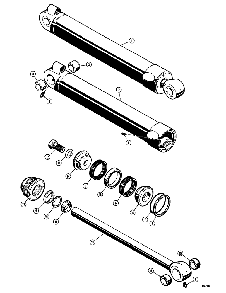 Схема запчастей Case 34 - (36) - D38492 BACKHOE BUCKET CYLINDER 