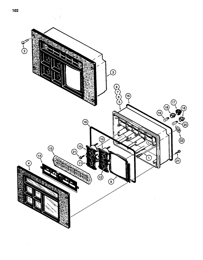 Схема запчастей Case 480D - (102) - INSTRUMENT CLUSTER (55) - ELECTRICAL SYSTEMS