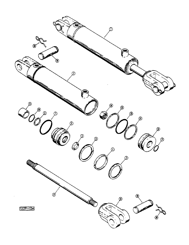 Схема запчастей Case 1529 - (270) - CASTER WHEEL CYLINDER (89) - TOOLS