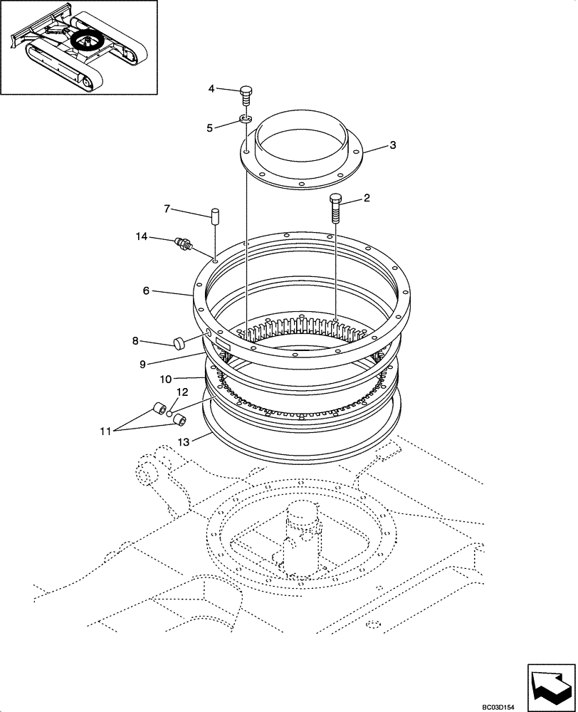 Схема запчастей Case CX36 - (09-01[00]) - TURNTABLE BEARING (09) - CHASSIS/ATTACHMENTS