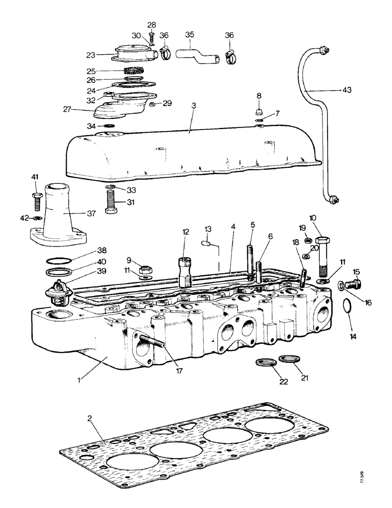 Схема запчастей Case 850 - (A04-1) - CYLINDER HEAD (01) - ENGINE