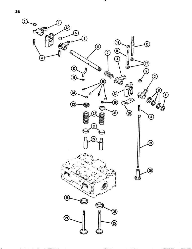 Схема запчастей Case 780B - (036) - VALVE MECHANISM, 336BDT DIESEL ENGINE (02) - ENGINE