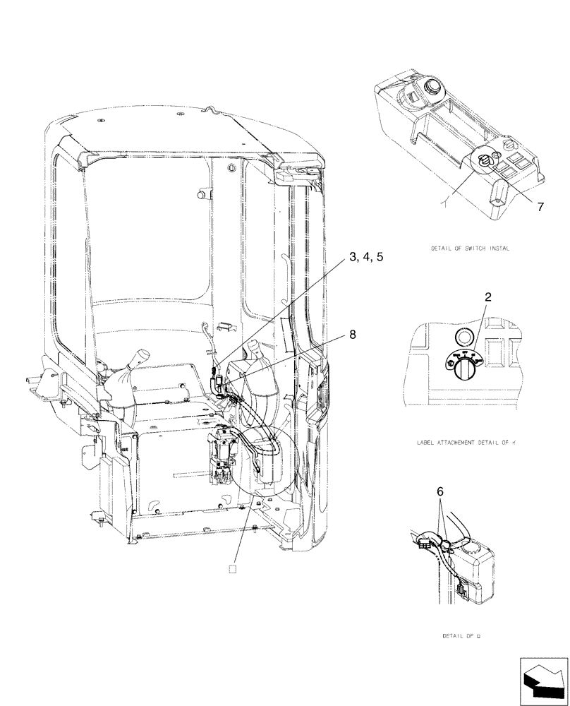 Схема запчастей Case CX50B - (01-082) - HARNESS ASSY, CAB (55) - ELECTRICAL SYSTEMS