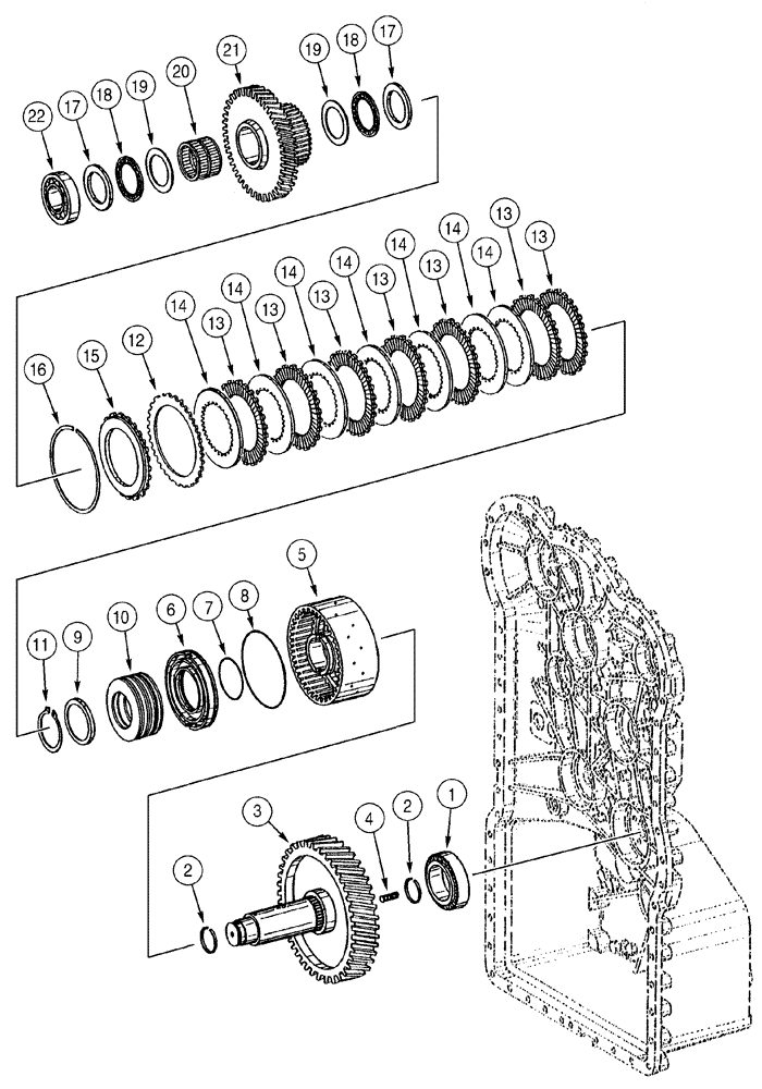 Схема запчастей Case 721C - (06-09) - TRANSMISSION - CLUTCH ASSY, THIRD (06) - POWER TRAIN