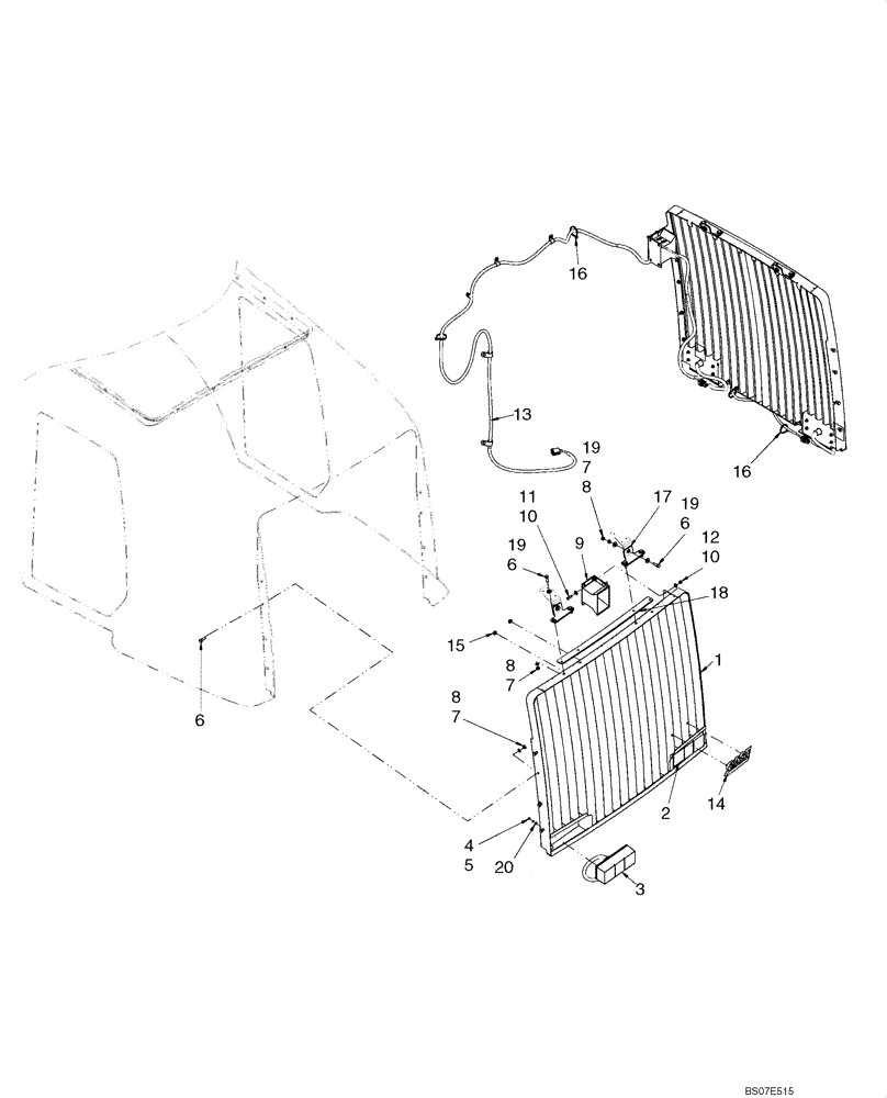 Схема запчастей Case 921E - (04-19A) - MOUNTING - LAMPS, REAR COMBINATION / HORN - IF USED (04) - ELECTRICAL SYSTEMS