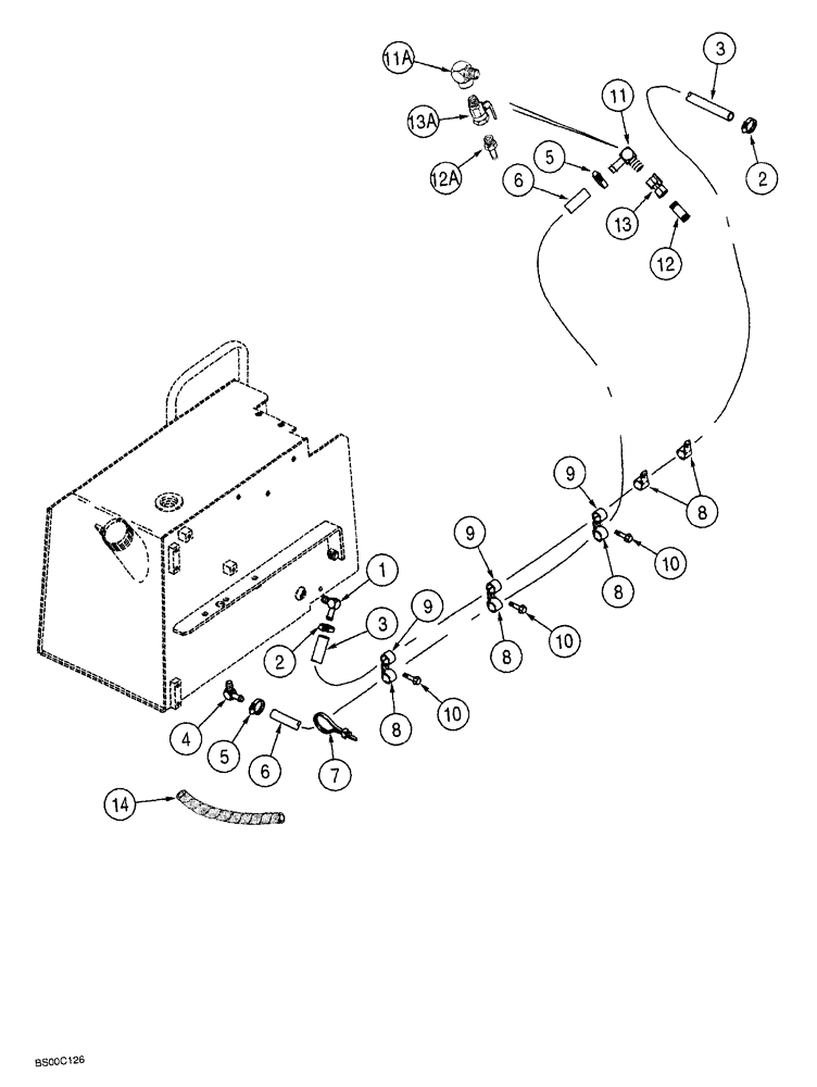 Схема запчастей Case 1150G - (3-007A) - FUEL LINES, JJG0218023 AND JJG0218479 AND AFTER (02) - FUEL SYSTEM