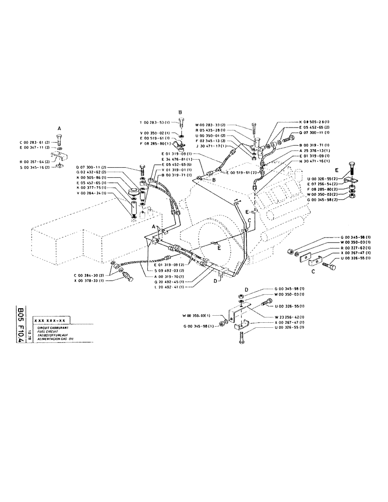 Схема запчастей Case RC200L - (019) - FUEL CIRCUIT 