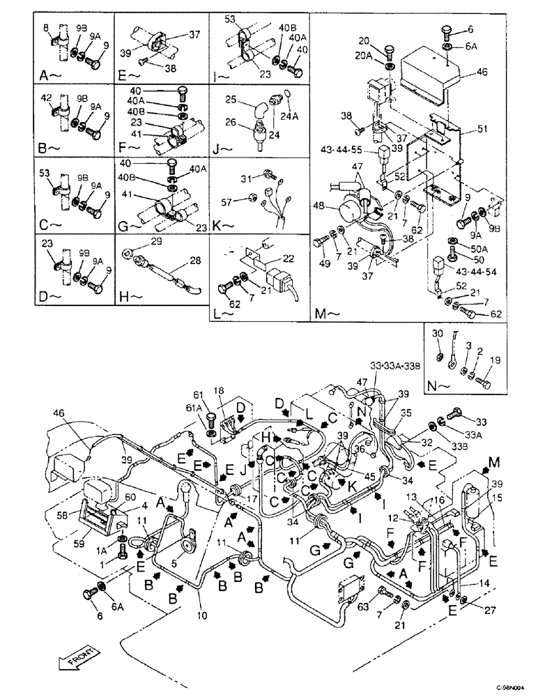 Схема запчастей Case 9007B - (4-06) - ELECTRICAL CIRCUIT - UPPERSTRUCTURE CHASSIS (04) - ELECTRICAL SYSTEMS