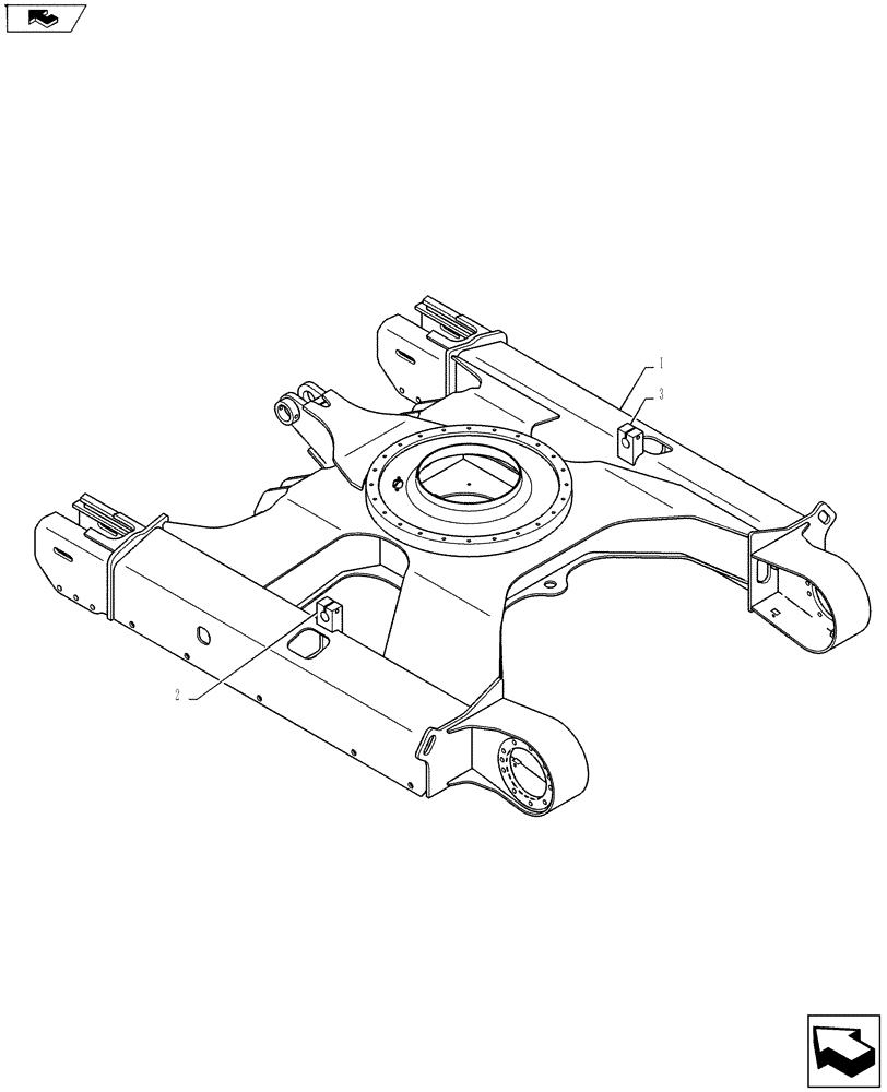 Схема запчастей Case CX55BMSR - (02-001[00]) - FRAME ASSY, LOW (ANGLE DOZER) (39) - FRAMES AND BALLASTING